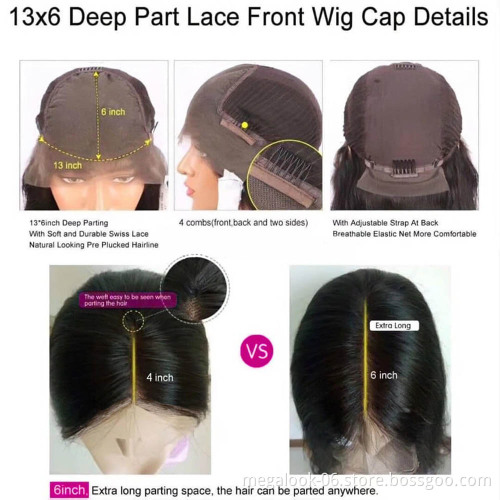 Direct Factory Hair Unprocessed Remy Brazilian Virgin Human Hair 13X6 Lace Frontal Wig